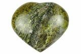 Polished Green Pistachio Opal Heart - Madagascar #249536-1